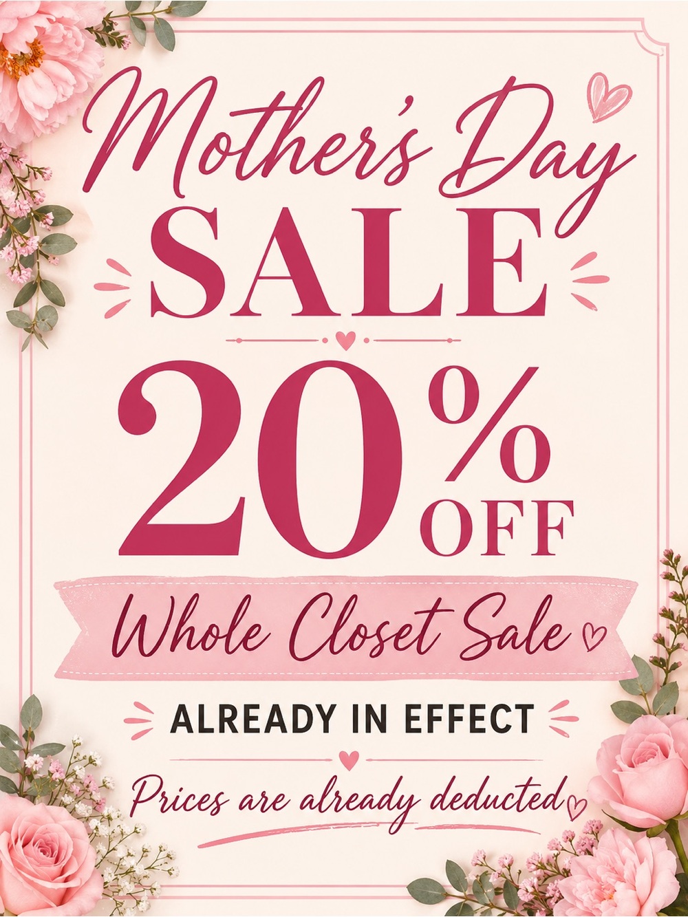 Mother’s Day sale!